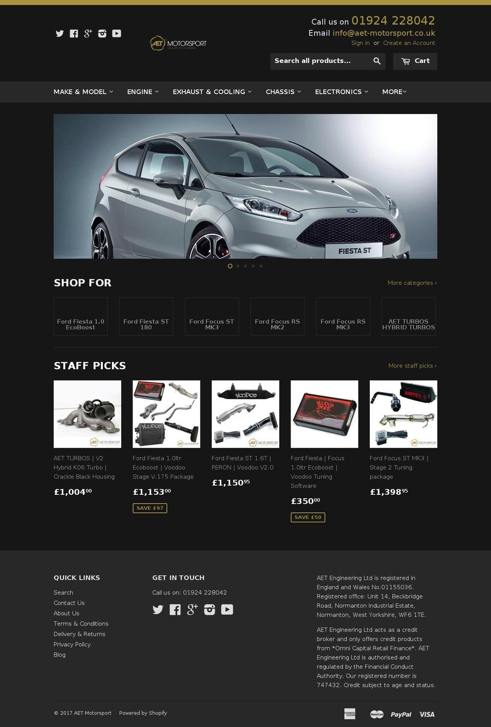 aetmotorsportshop.co.uk shopify website screenshot