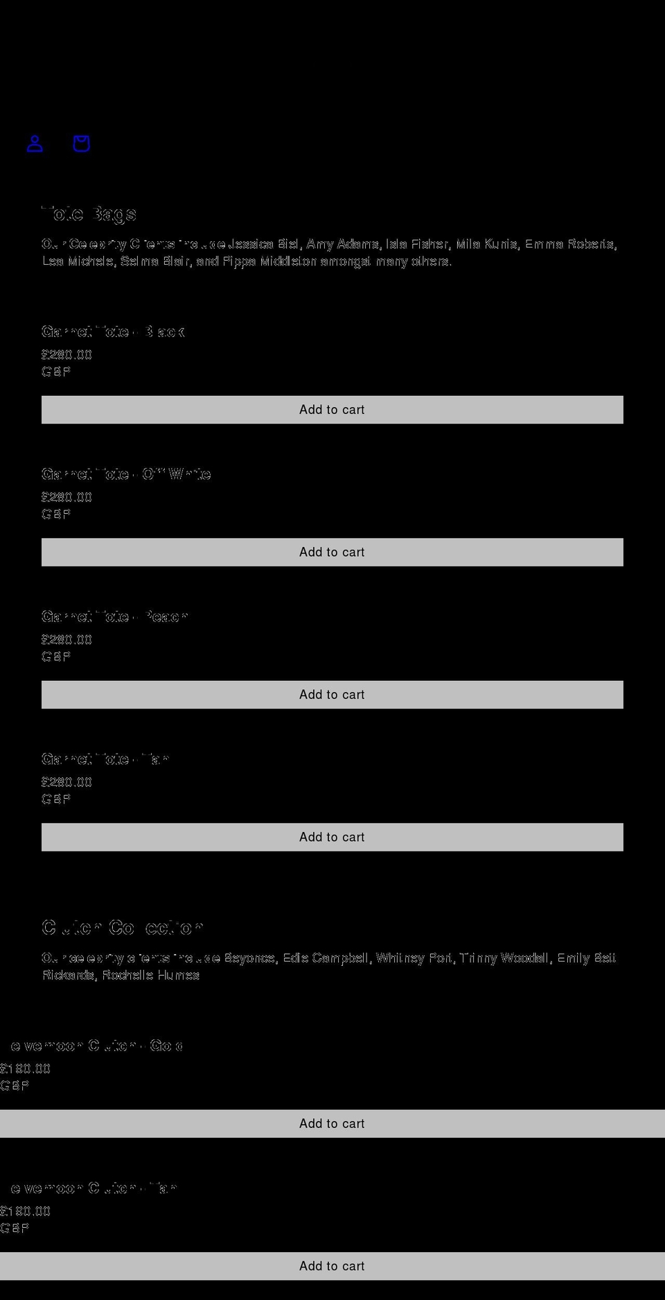 aevhalondon.com shopify website screenshot