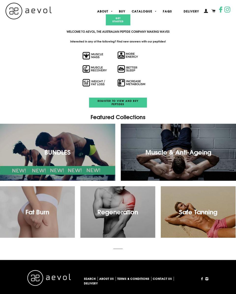 aevol.com shopify website screenshot