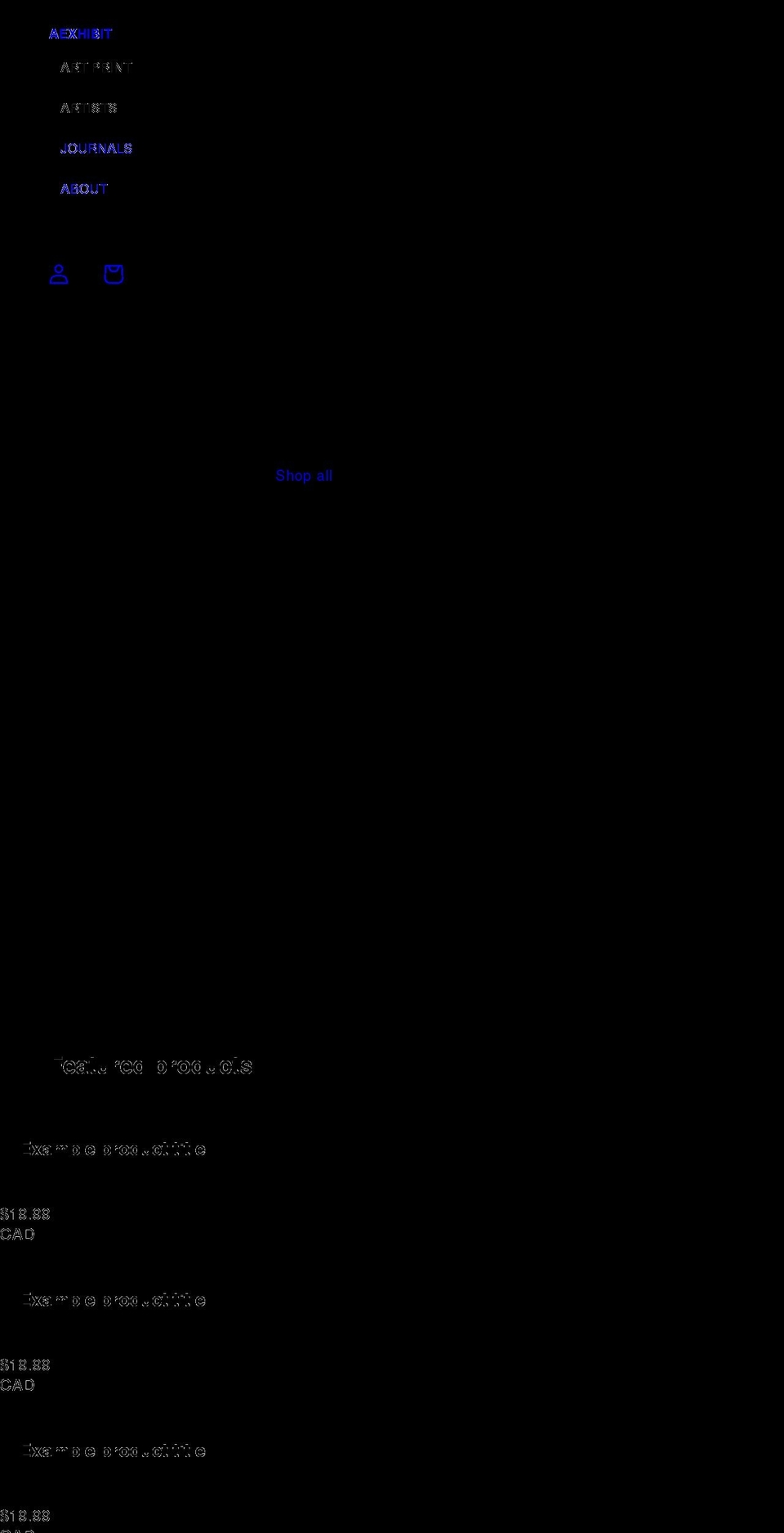 aexhibit.com shopify website screenshot