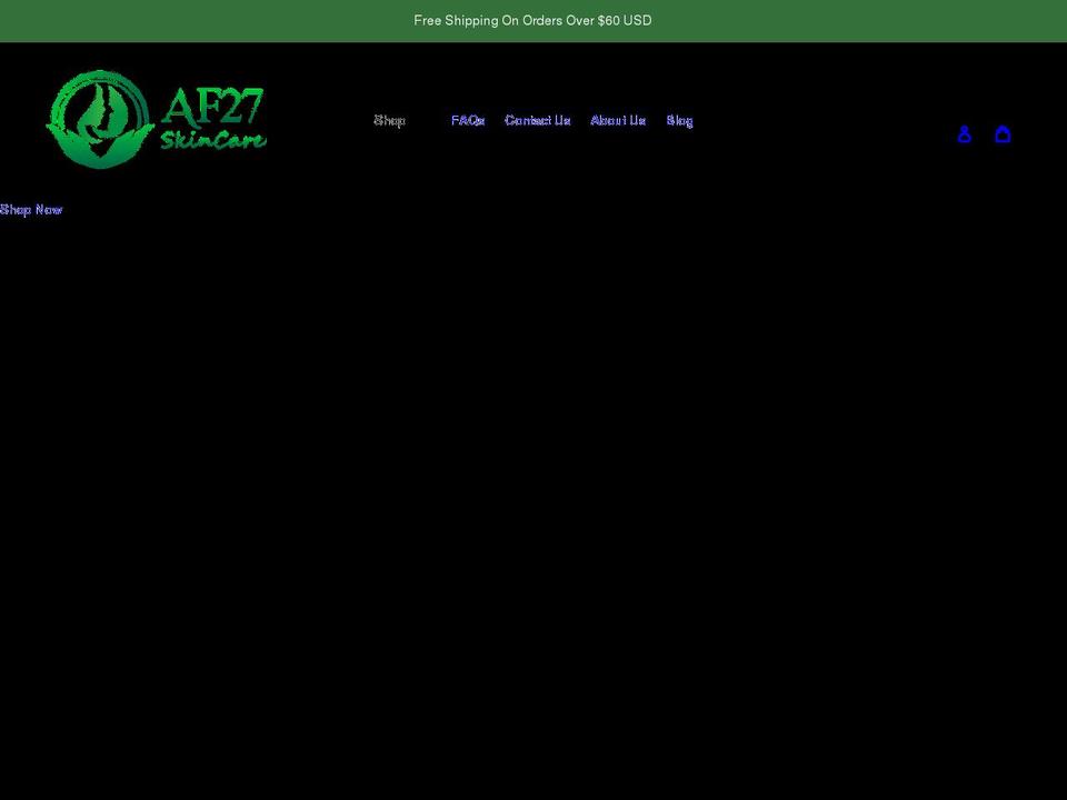af27-skincare.com shopify website screenshot