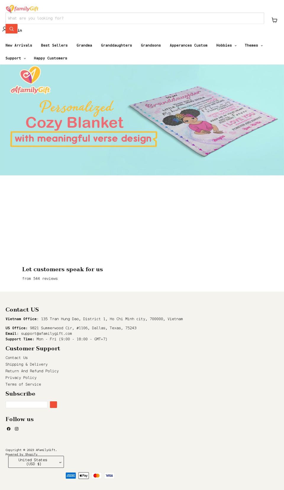 afamilygift.com shopify website screenshot