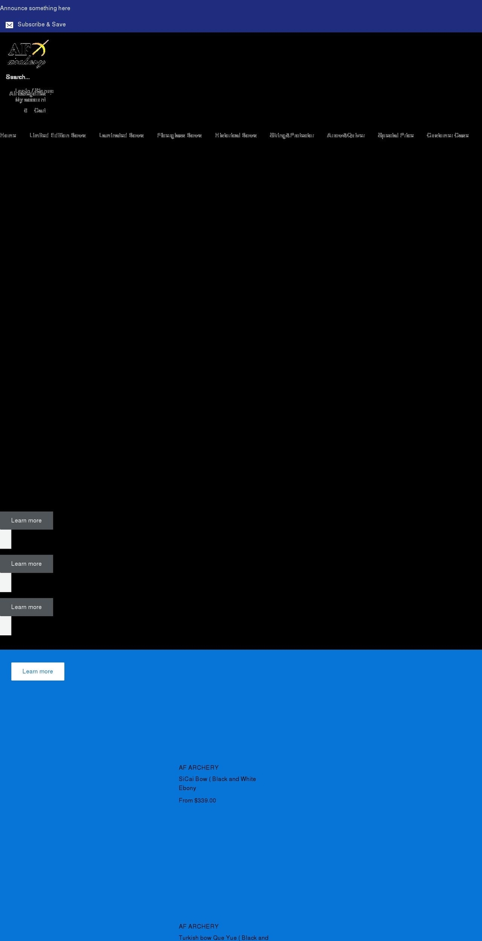 afarchery.com shopify website screenshot