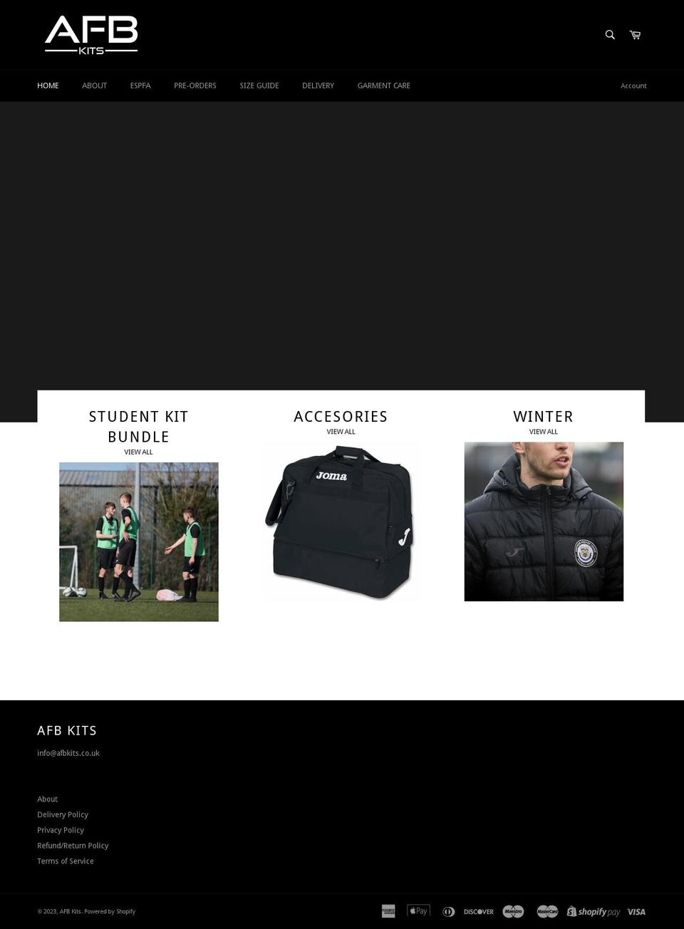 afbkits.co.uk shopify website screenshot