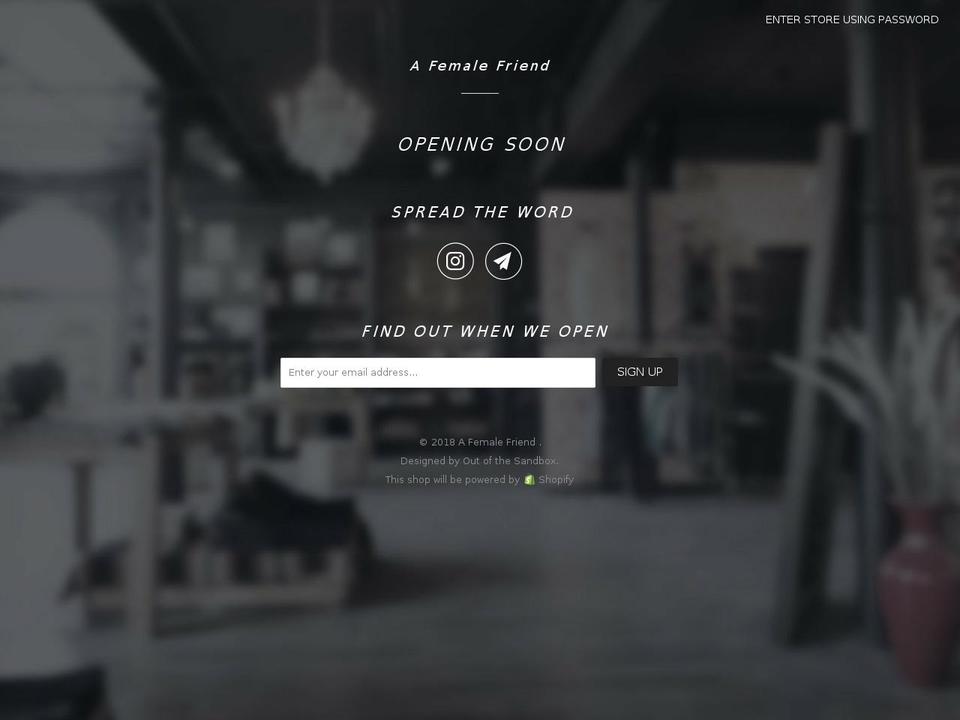 afemalefriend.com — Shopify storefront screenshot