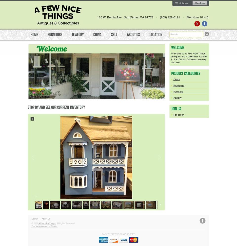 afewnicethings.net shopify website screenshot
