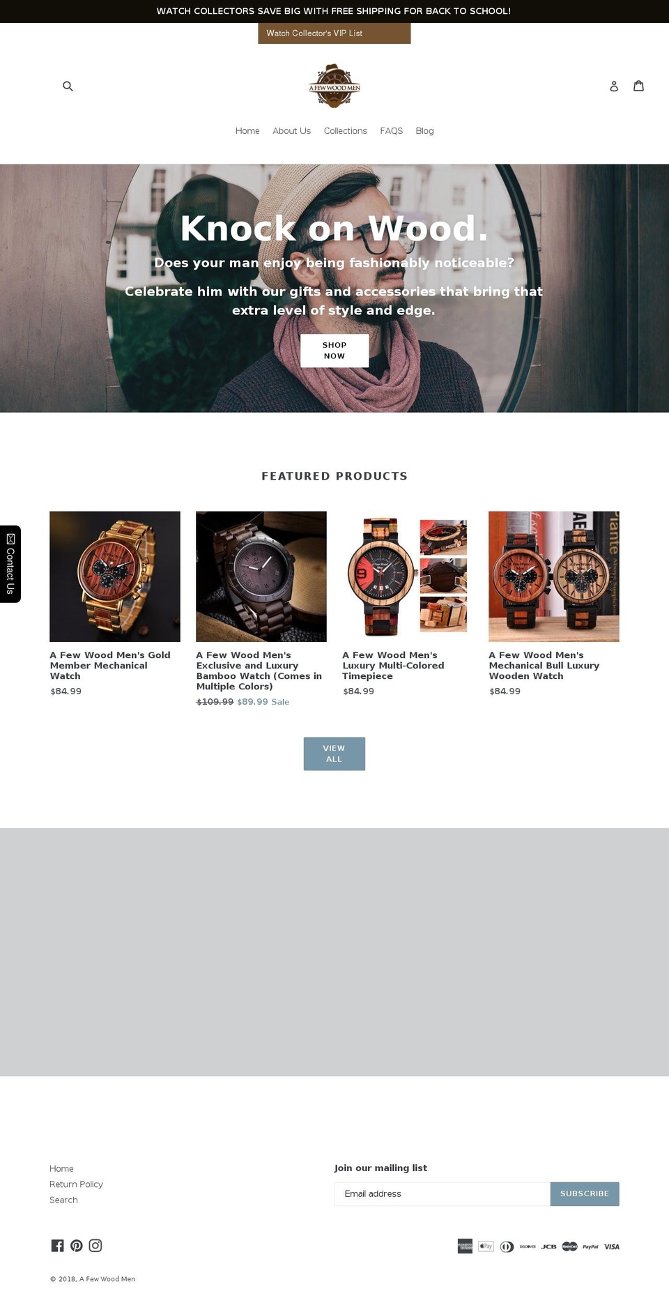 afewwoodmen.com — Shopify storefront screenshot