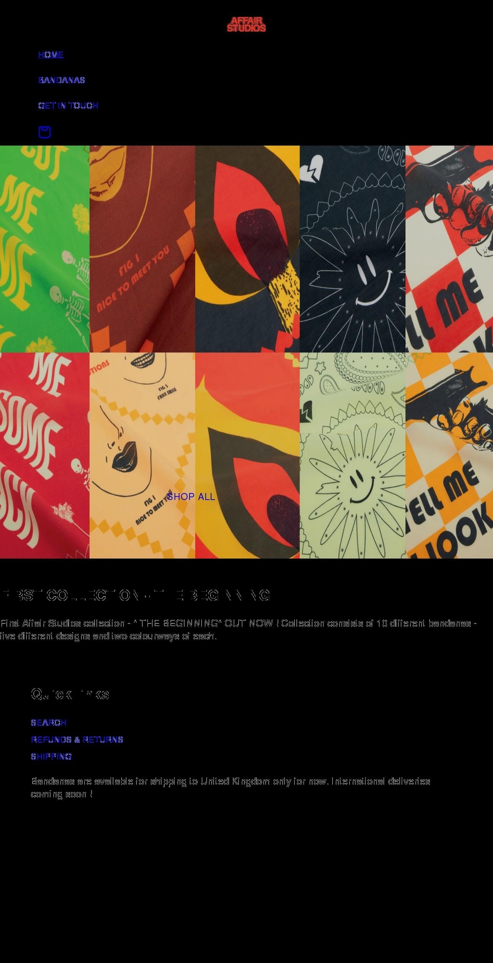 affairstudios.com shopify website screenshot