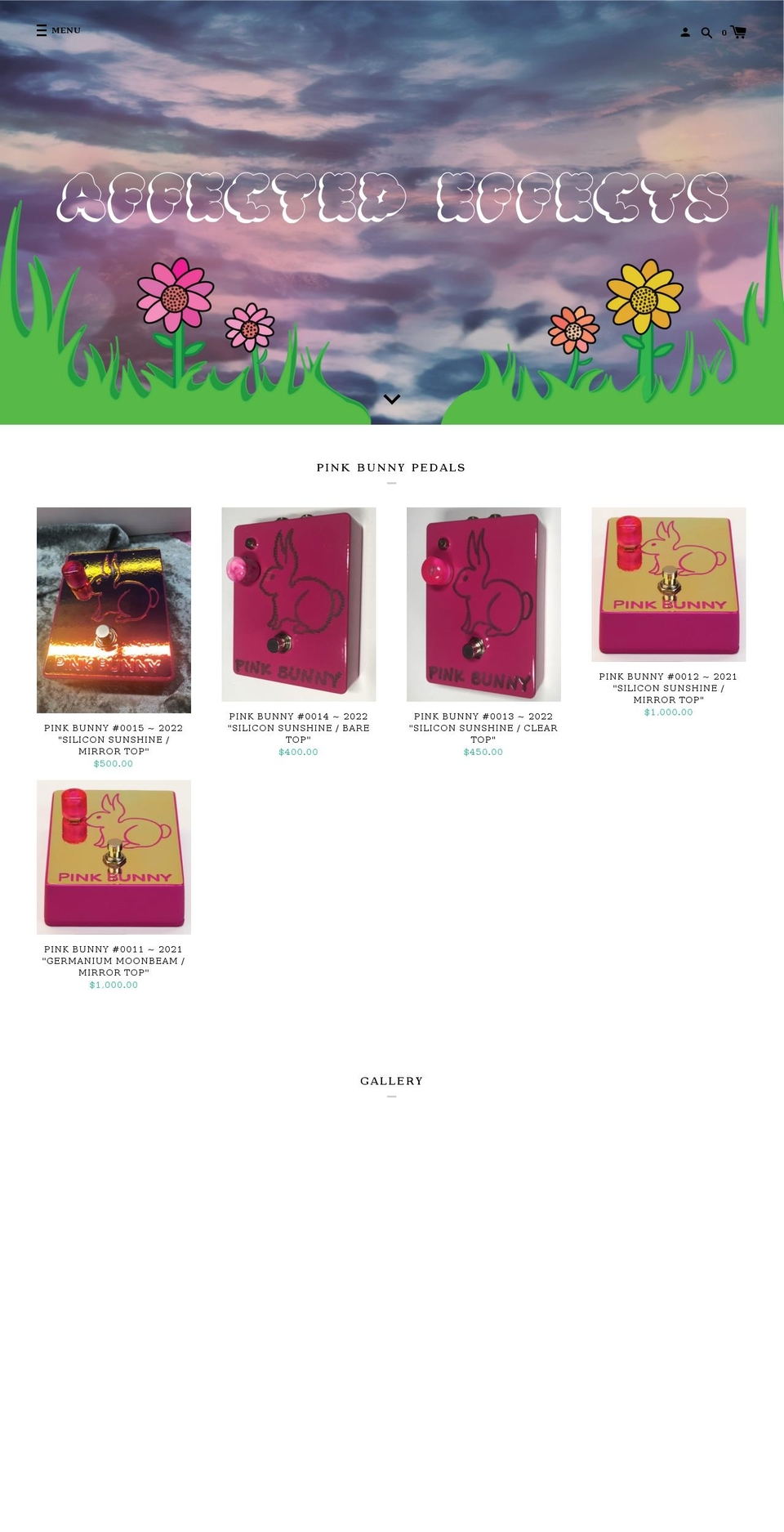 affectedeffects.com shopify website screenshot