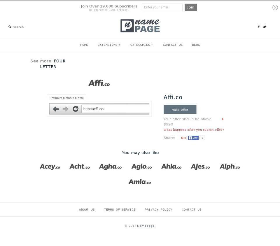 affi.co shopify website screenshot