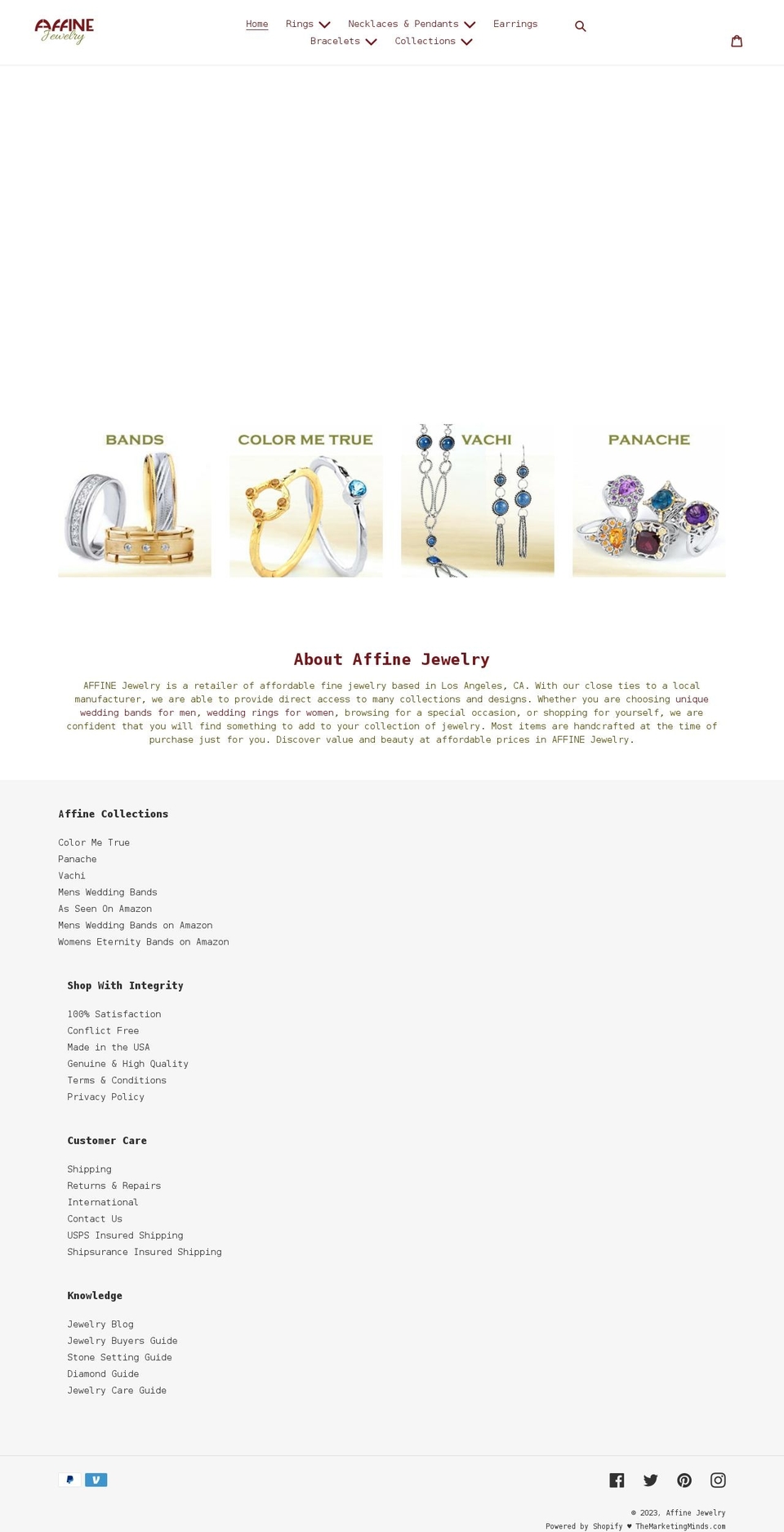 affinejewelry.com shopify website screenshot