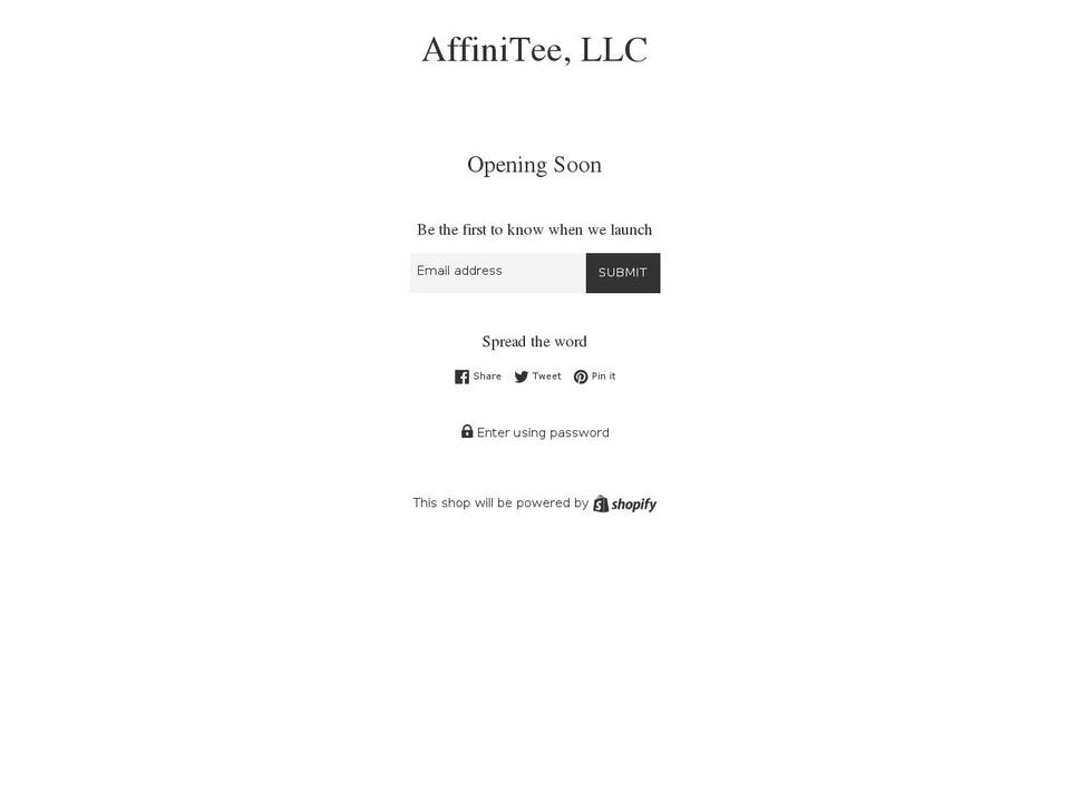 affiniteellc.com — Shopify storefront screenshot