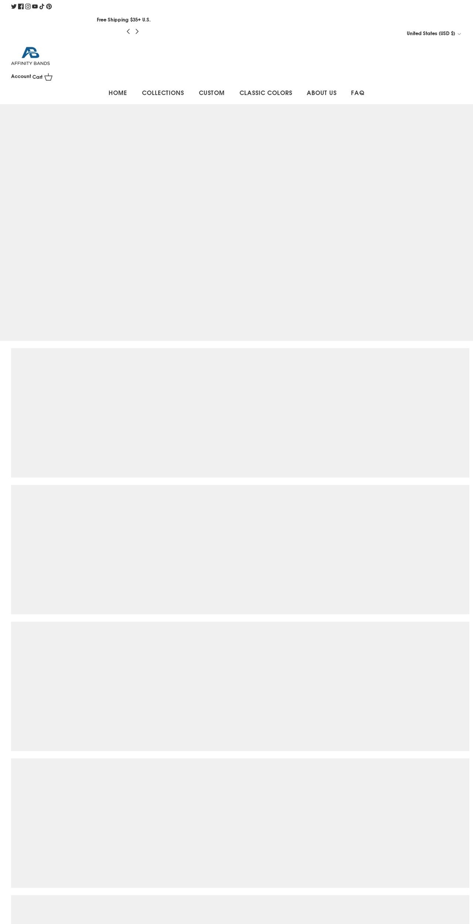 affinitybands.com shopify website screenshot