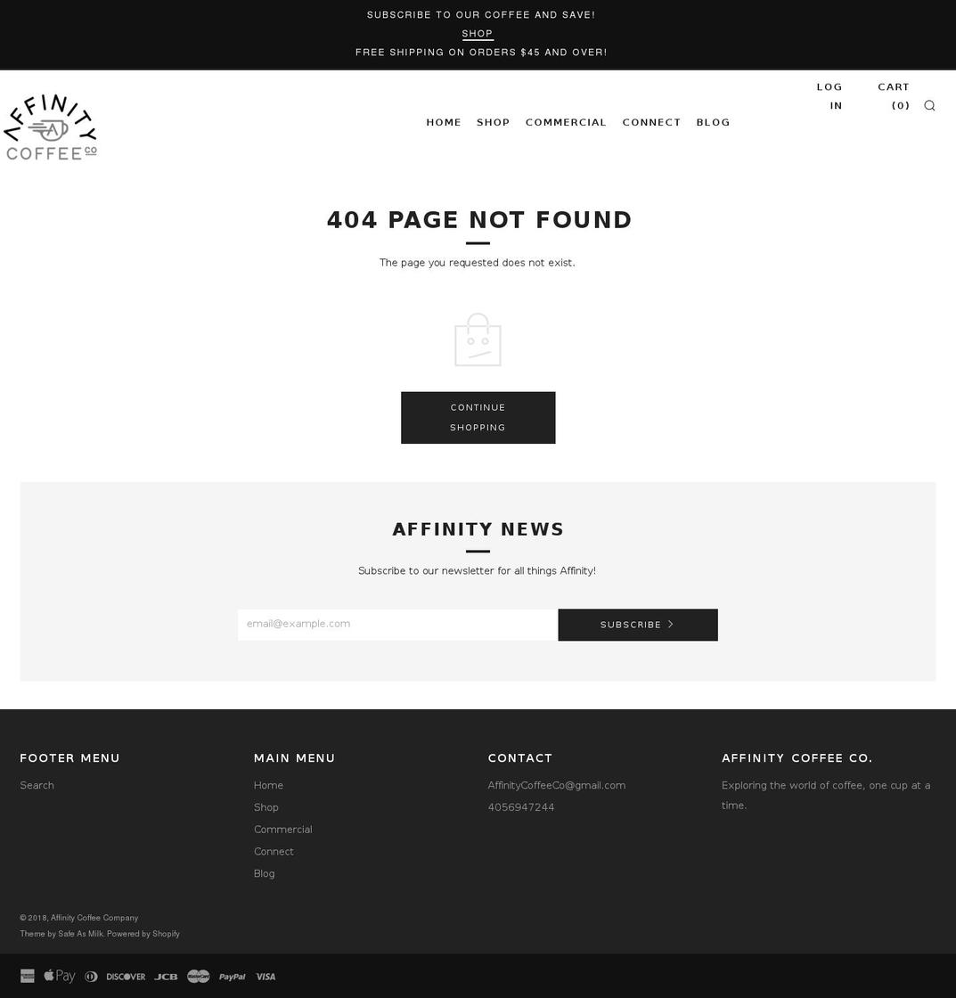 affinitybox.com — Shopify storefront screenshot