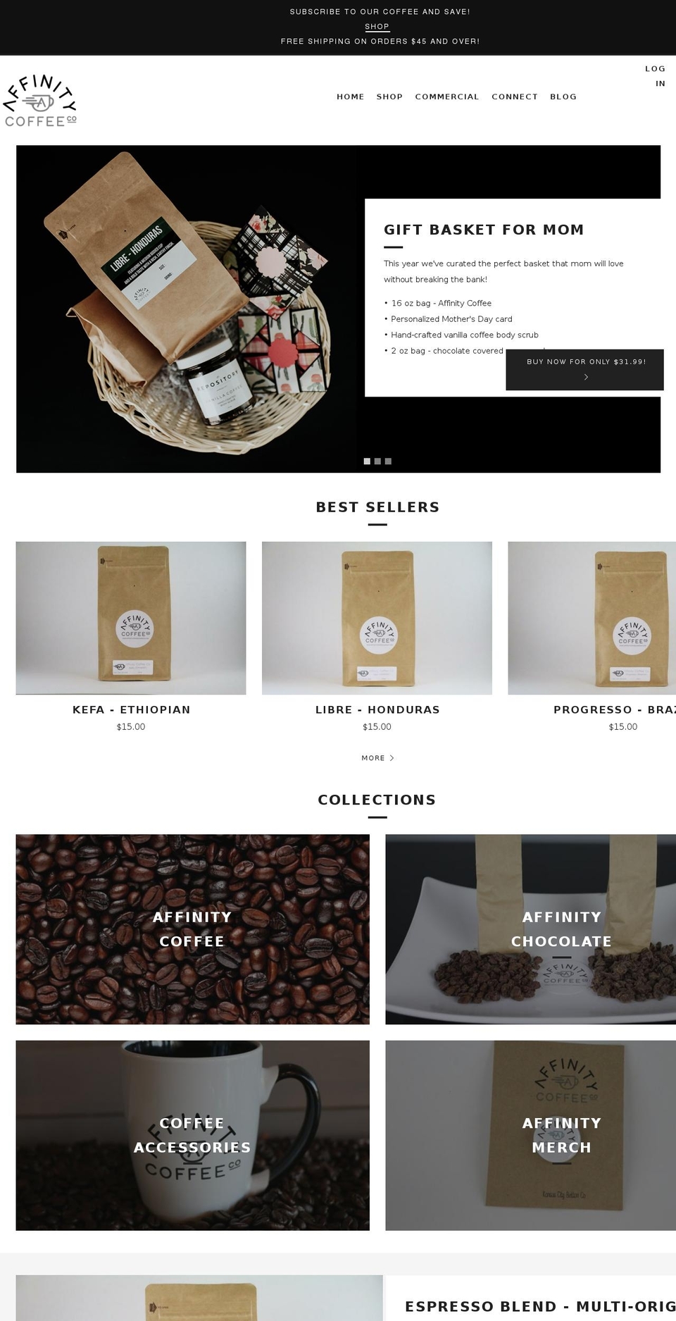 affinitycoffeecompany.com — Shopify storefront screenshot