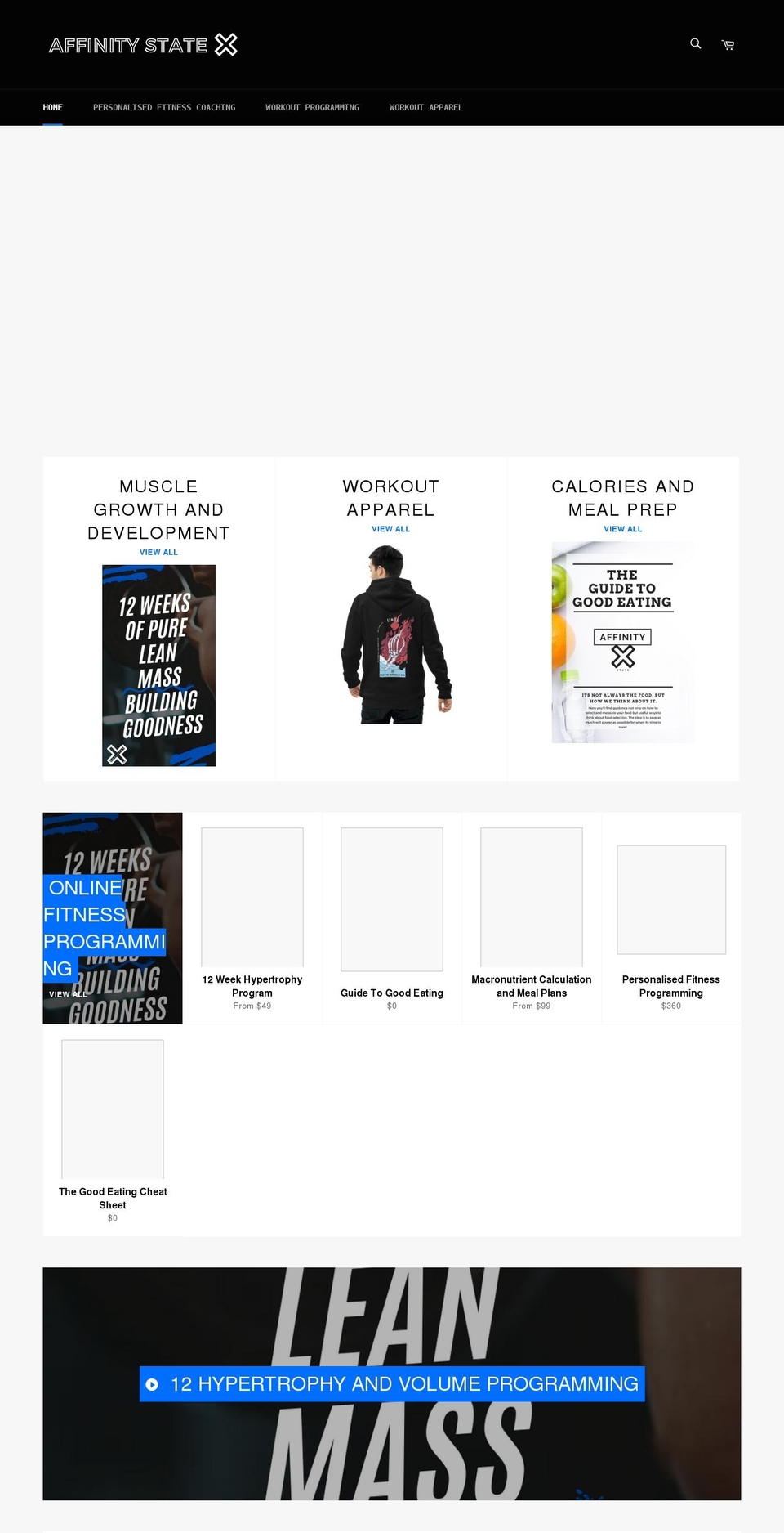 affinitystate.com shopify website screenshot