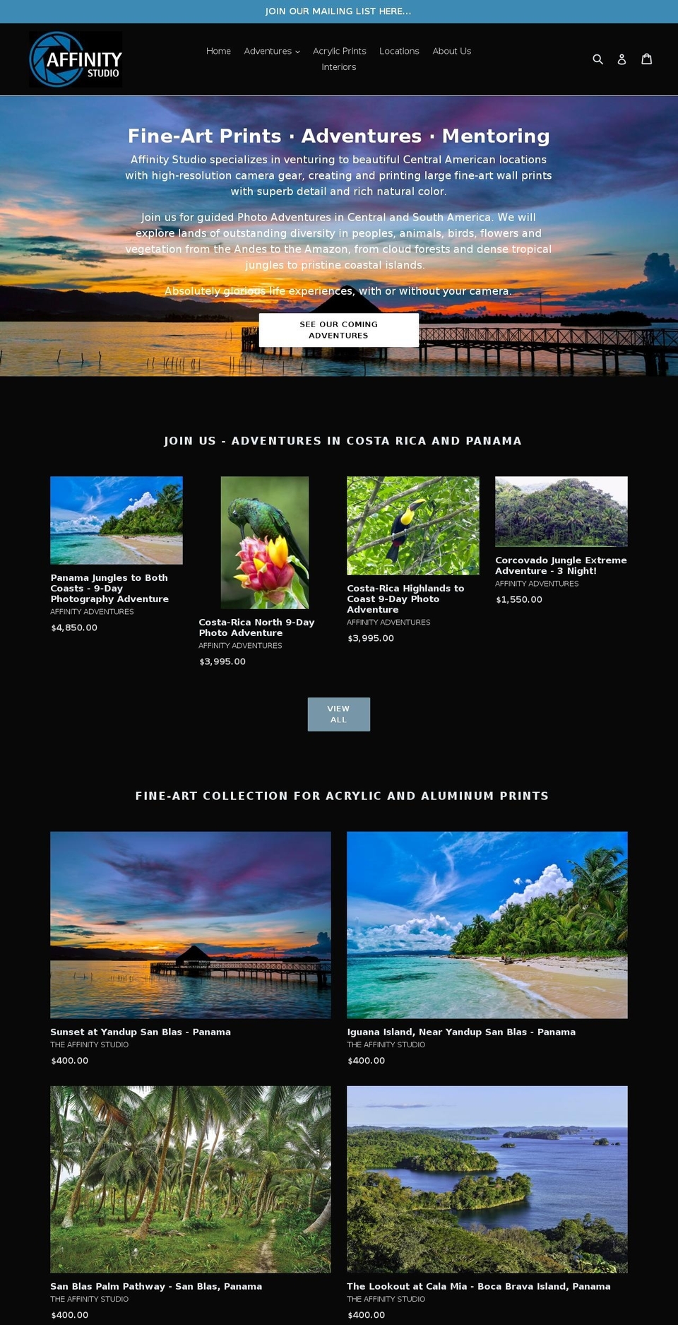 affinitystudio.net shopify website screenshot