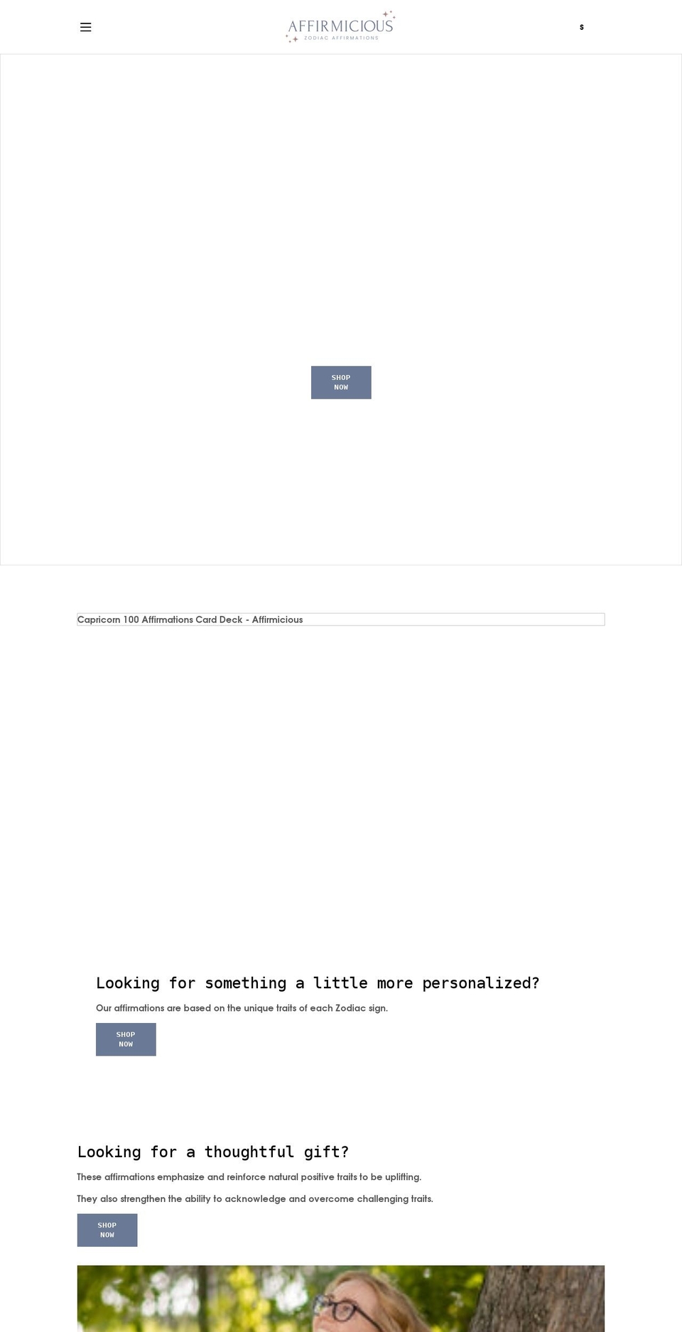 affirmicious.com shopify website screenshot