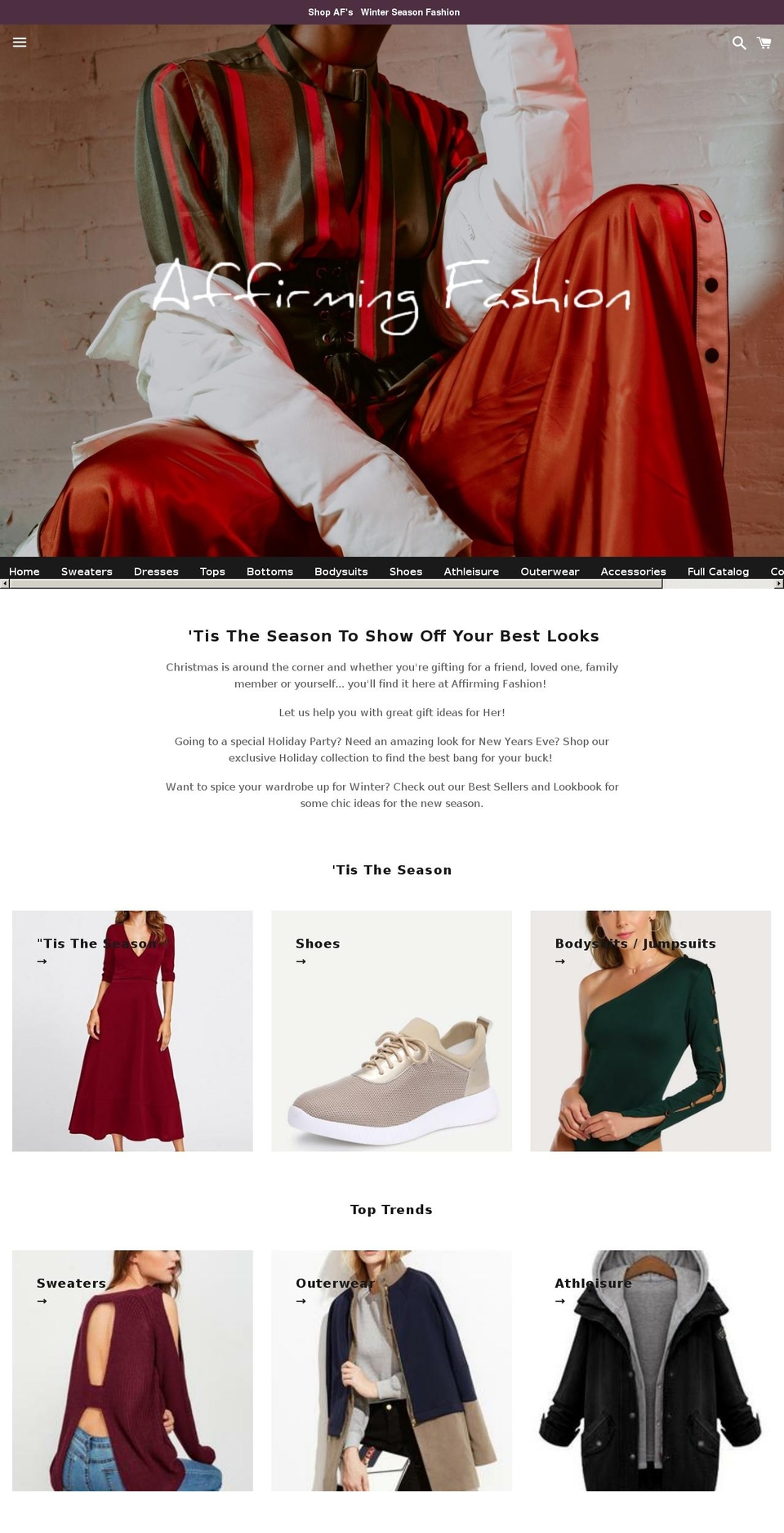 affirmingfashion.com shopify website screenshot