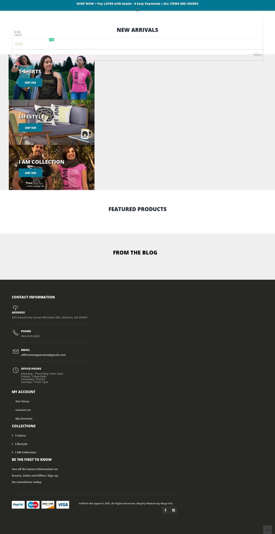 affirmmeapparel.com shopify website screenshot