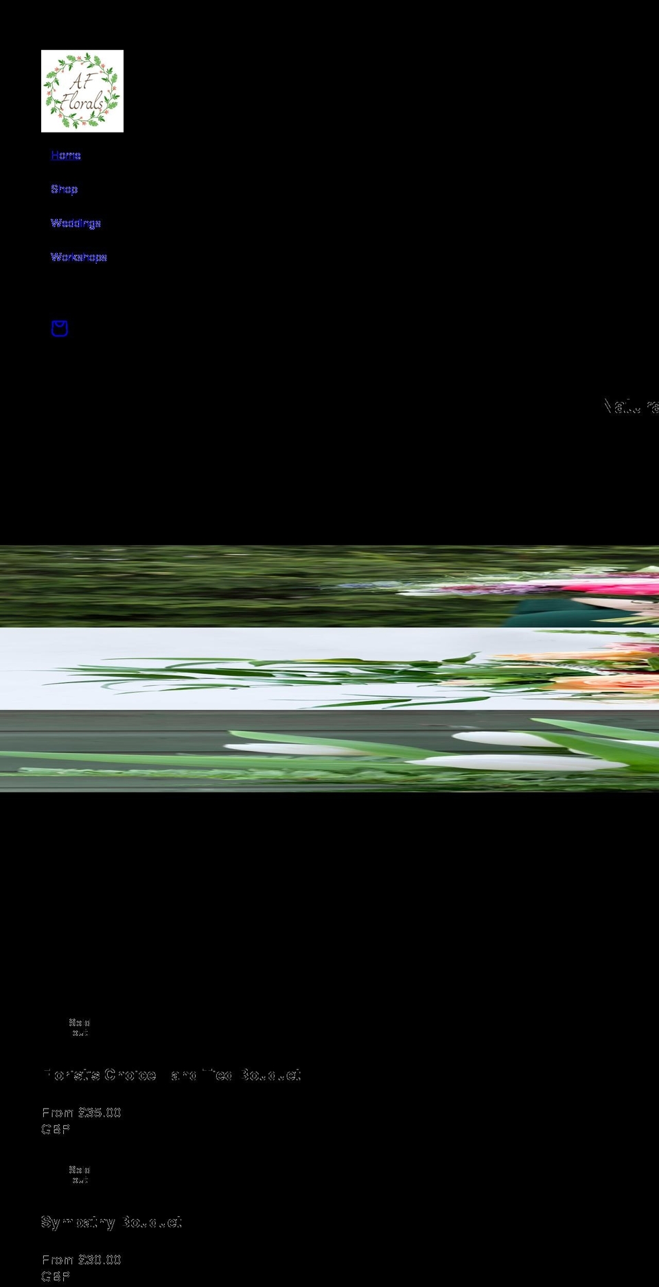 afflorals.co.uk shopify website screenshot