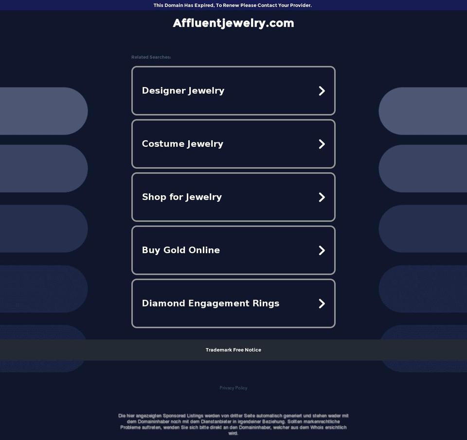 affluentjewelry.com — Shopify storefront screenshot