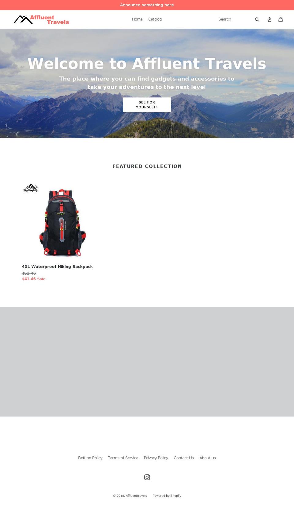 affluenttravels.com — Shopify storefront screenshot