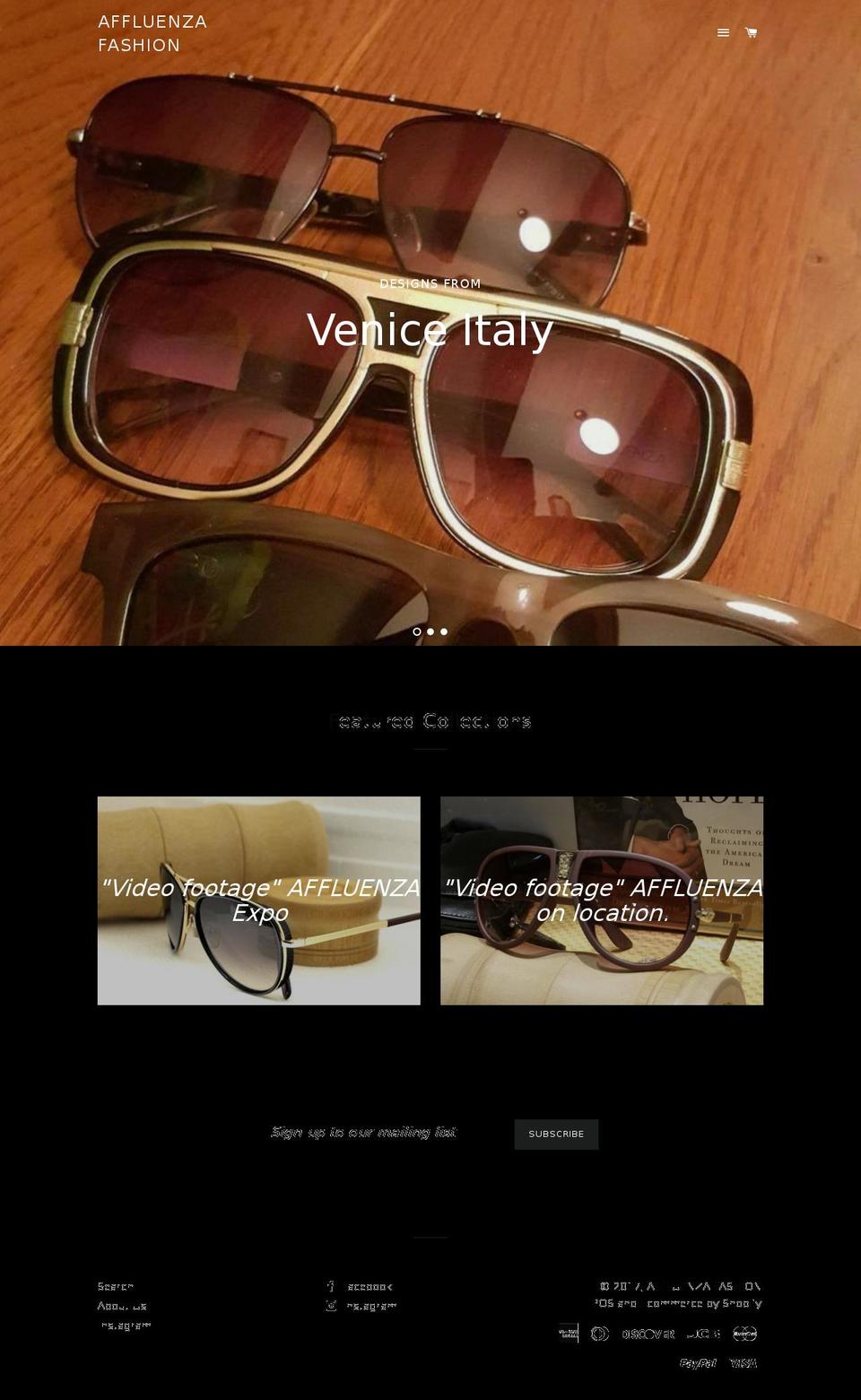 affluenzafashion.com shopify website screenshot