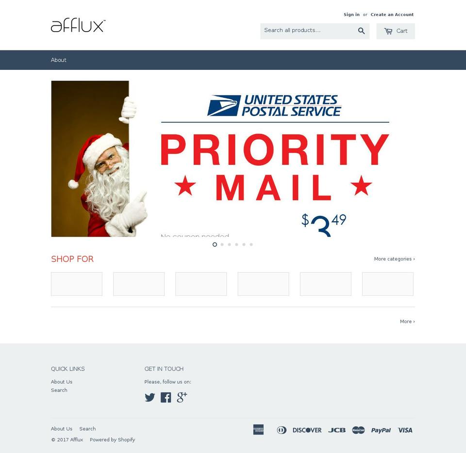 affluxnyc.com shopify website screenshot