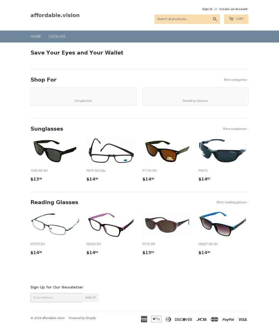 affordable.vision shopify website screenshot