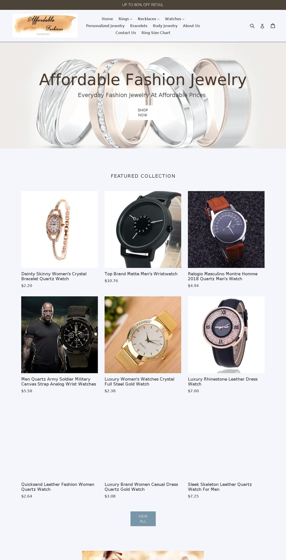 affordablefashionsco.com shopify website screenshot