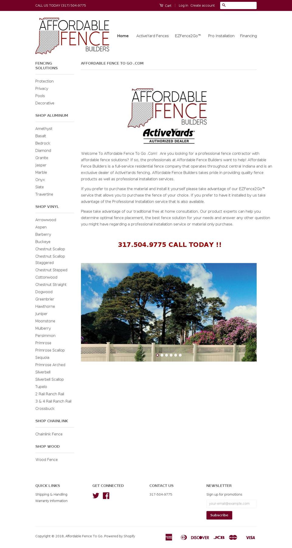 affordablefencetogo.com shopify website screenshot