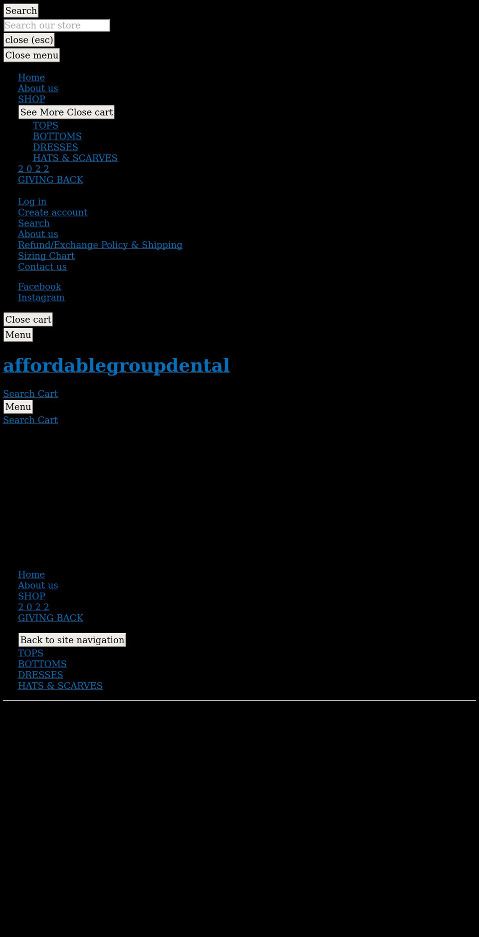 affordablegroupdental.com shopify website screenshot