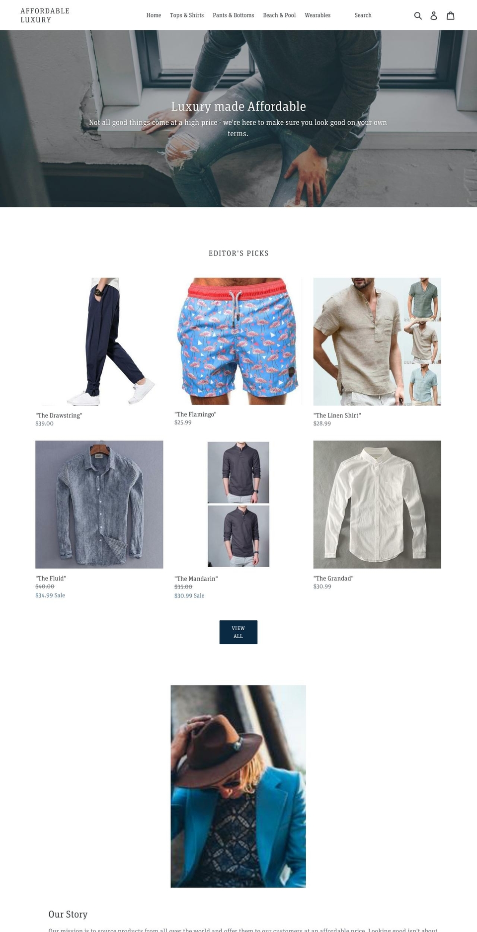 affordableluxury.co shopify website screenshot