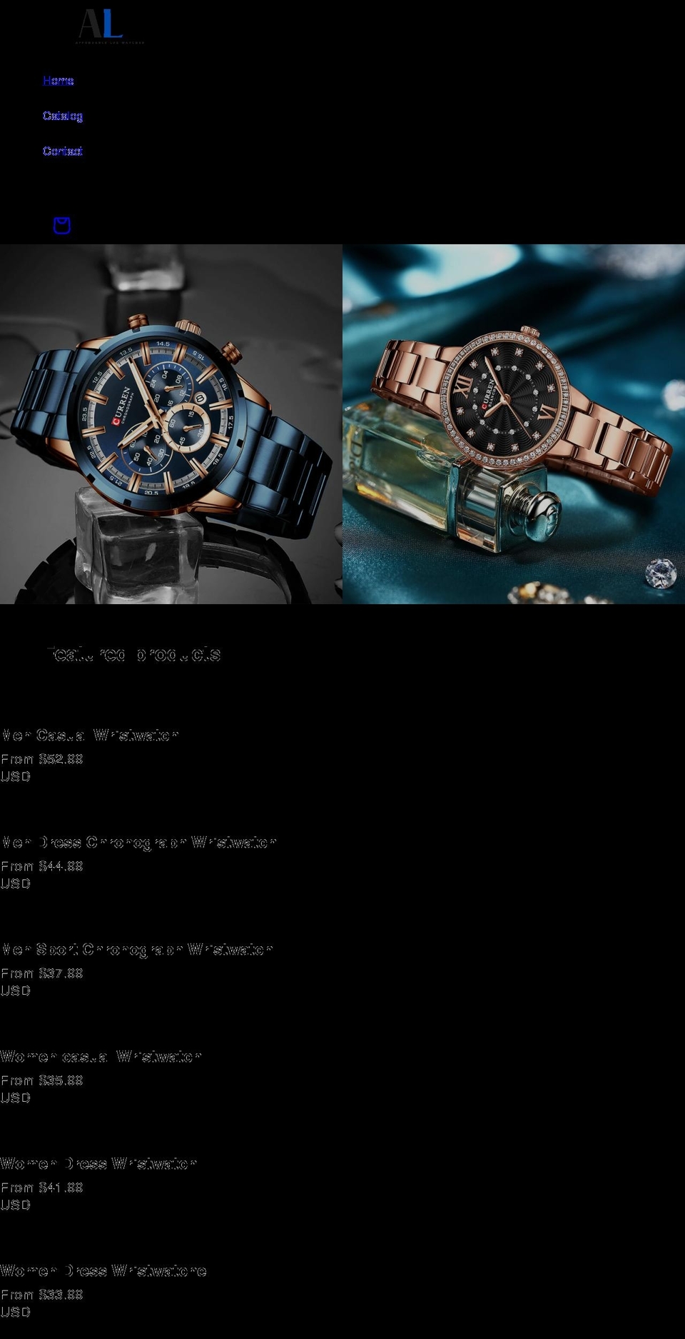affordableluxwatches.com shopify website screenshot