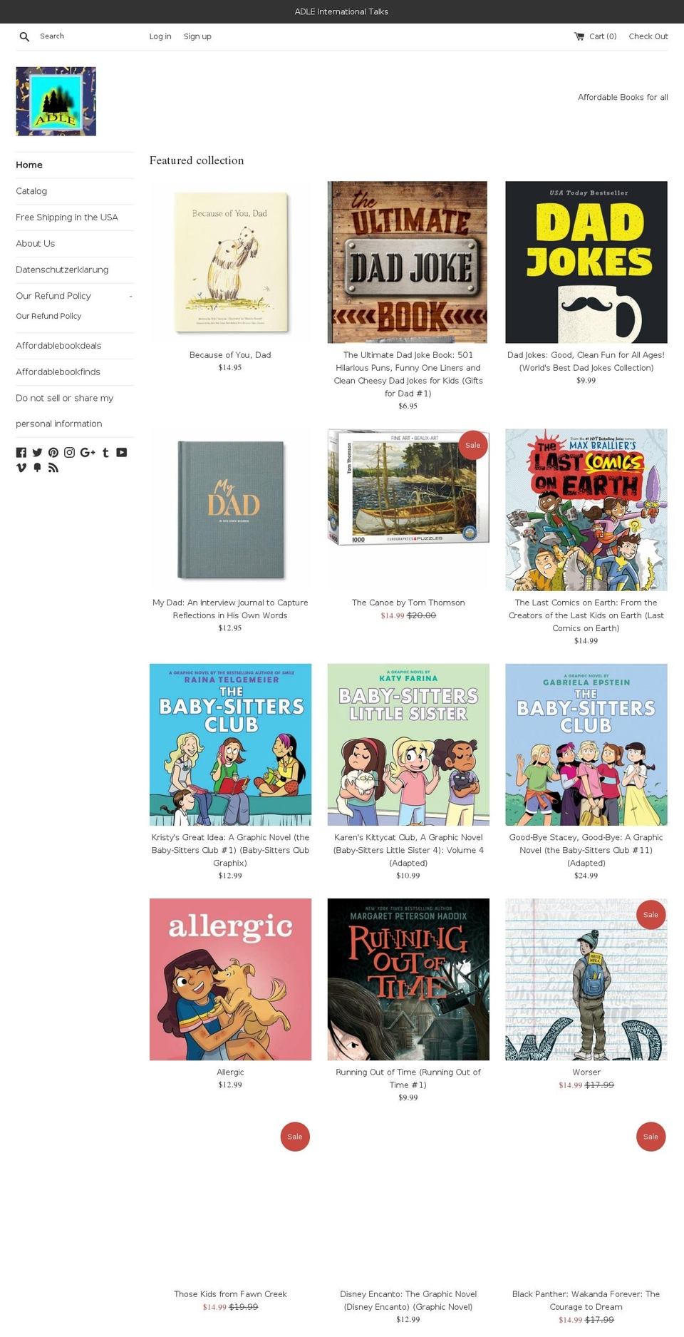 affordablenotepads.com — Shopify storefront screenshot