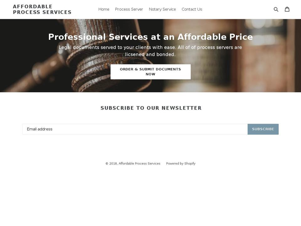 affordableprocessservices.com — Shopify storefront screenshot