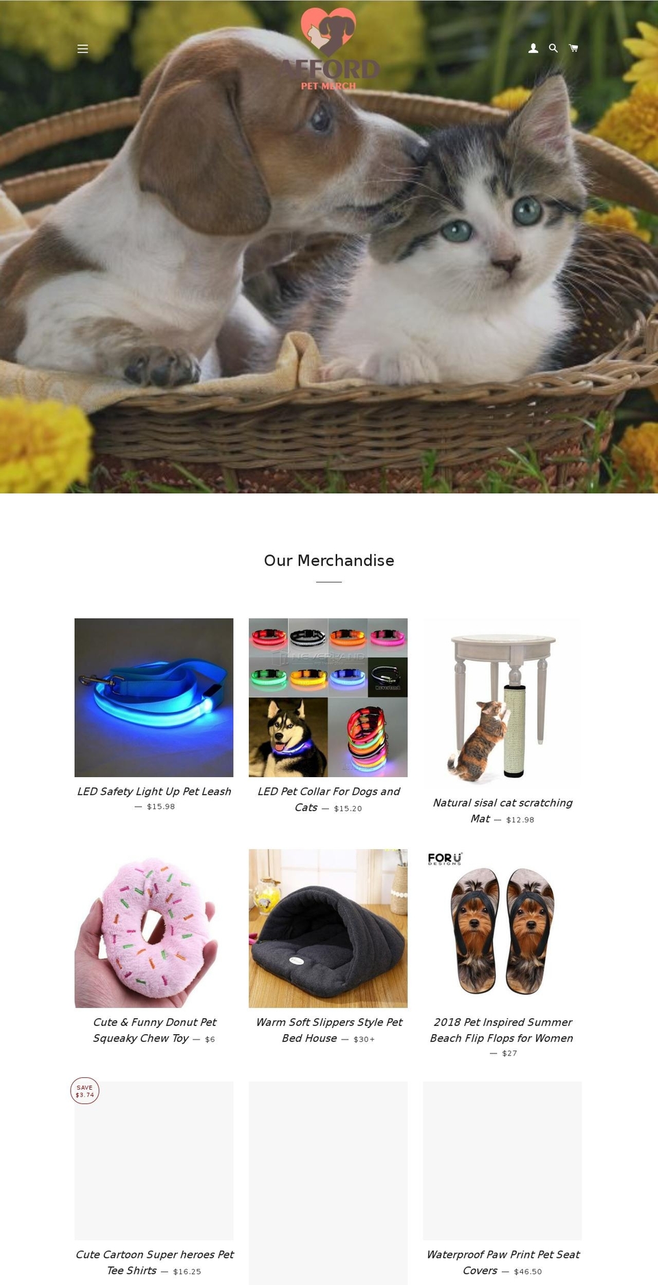 affordpets.com — Shopify storefront screenshot