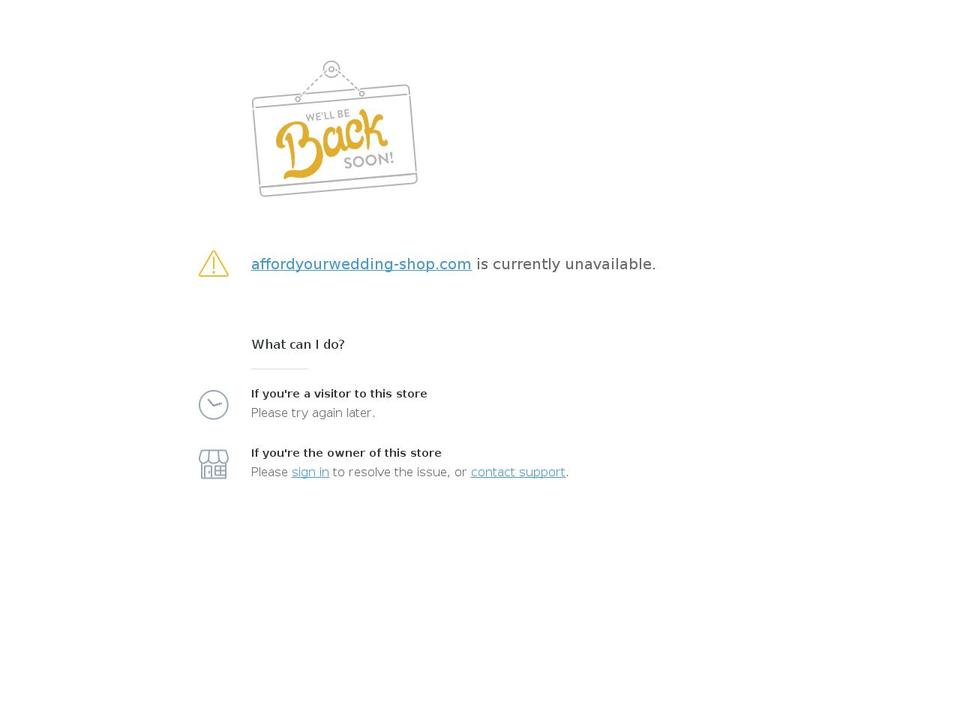 affordyourwedding-shop.com shopify website screenshot