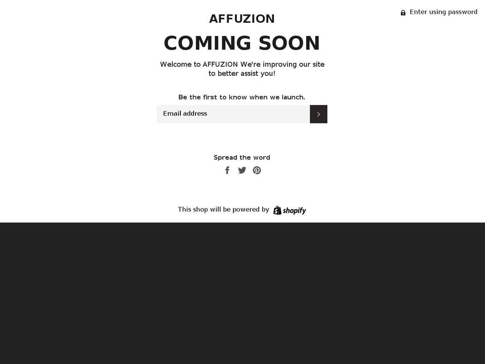 affuzion.com — Shopify storefront screenshot