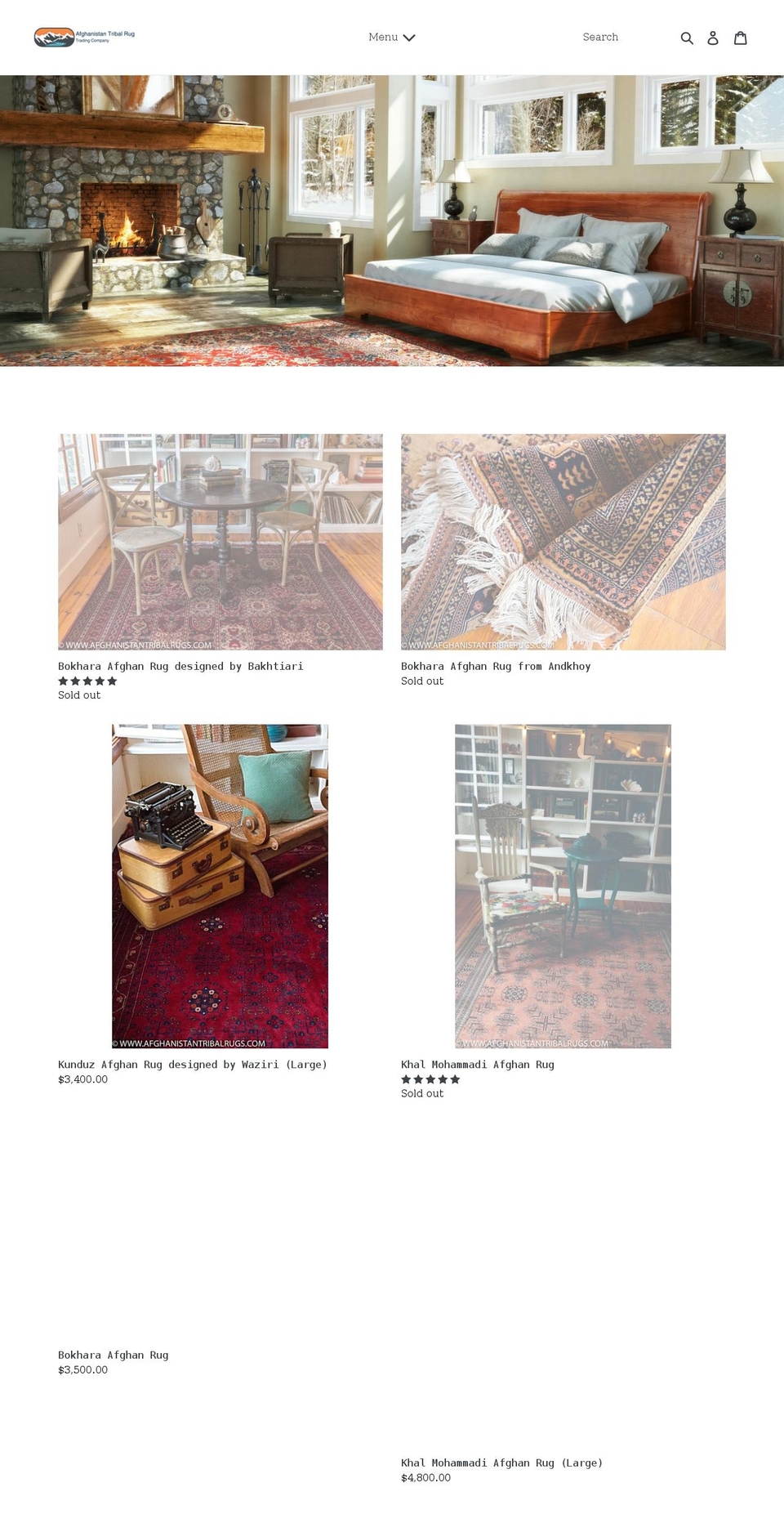 afghanrugcompany.com shopify website screenshot