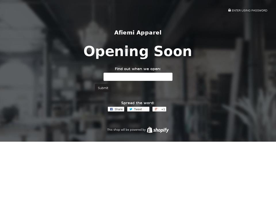 afiemi.com shopify website screenshot