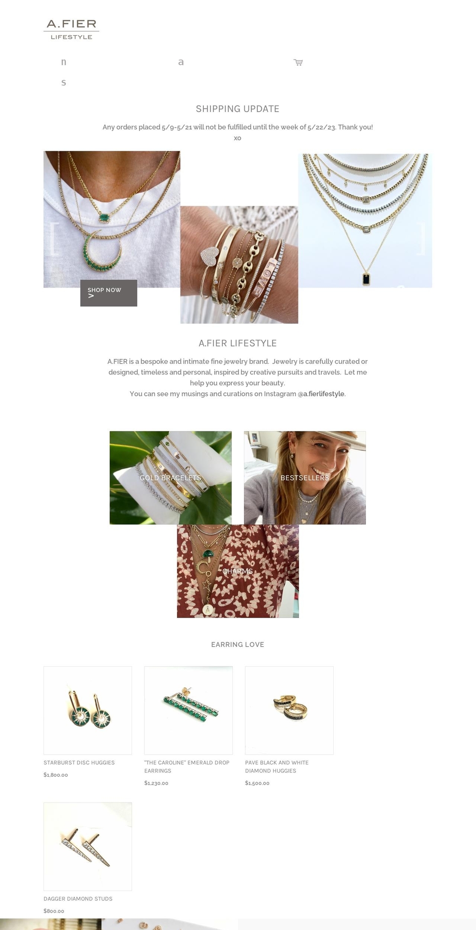 afierlifestyle.com — Shopify storefront screenshot