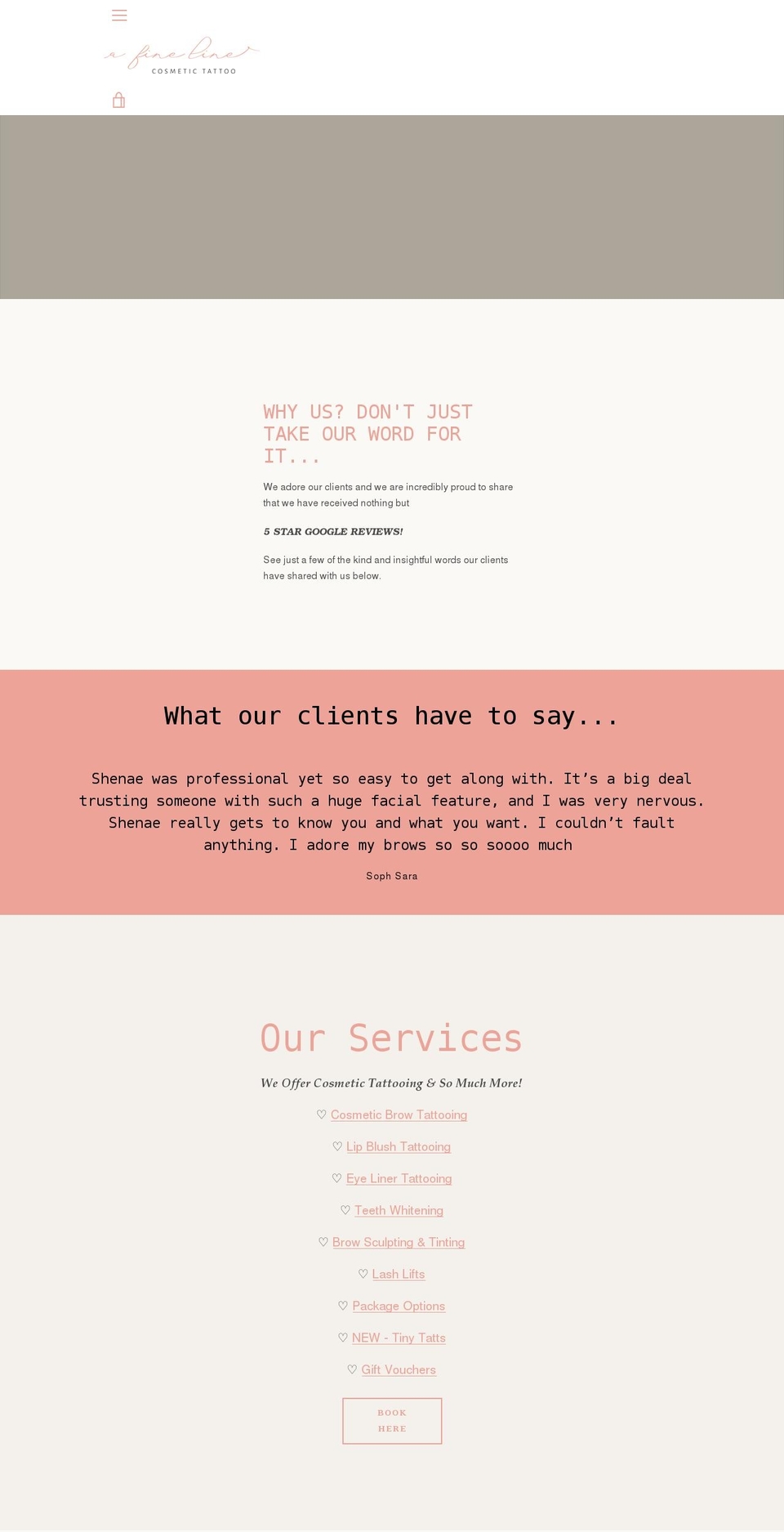 afinelinecosmetictattoo.com.au shopify website screenshot