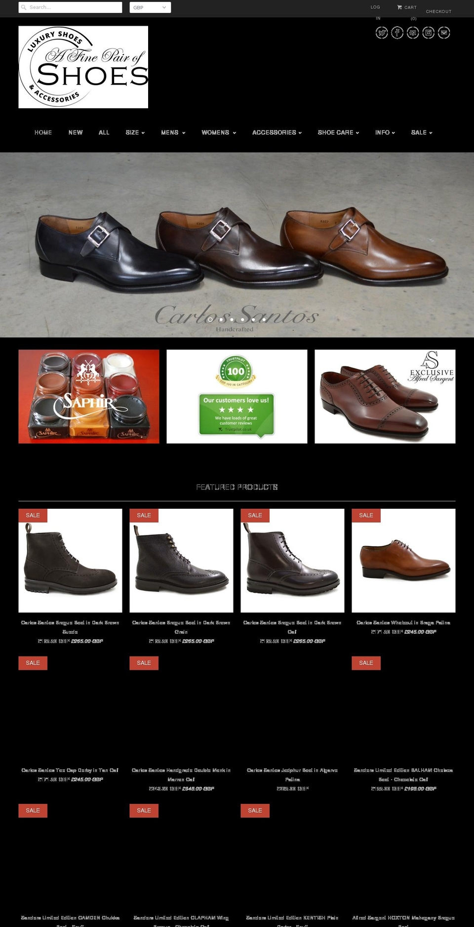 afinepairofshoes.com shopify website screenshot