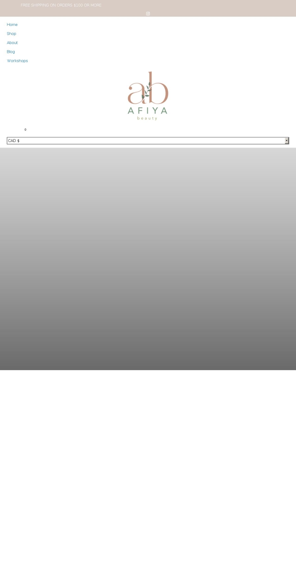 afiyabeauty.com shopify website screenshot