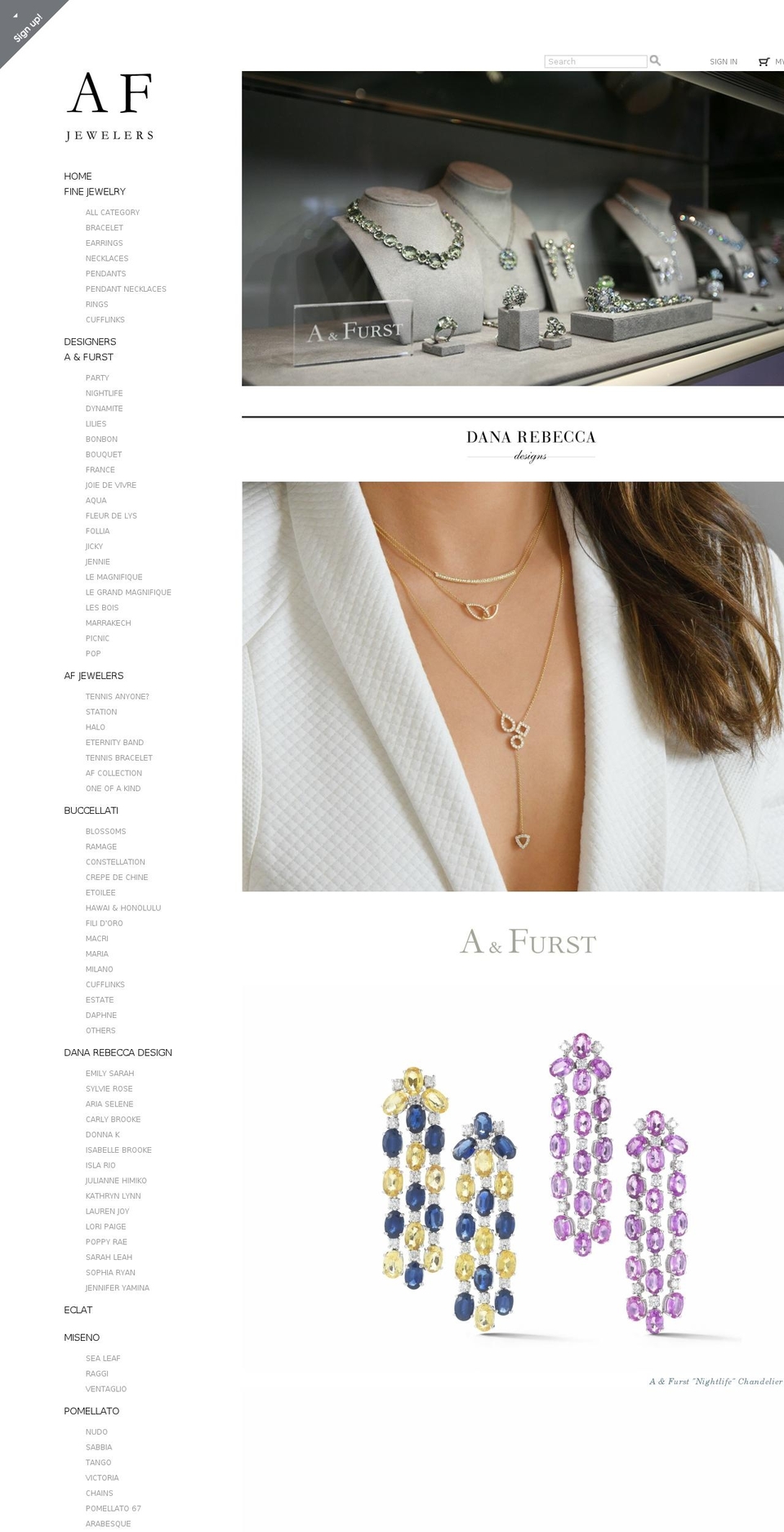 afjewelers.com shopify website screenshot