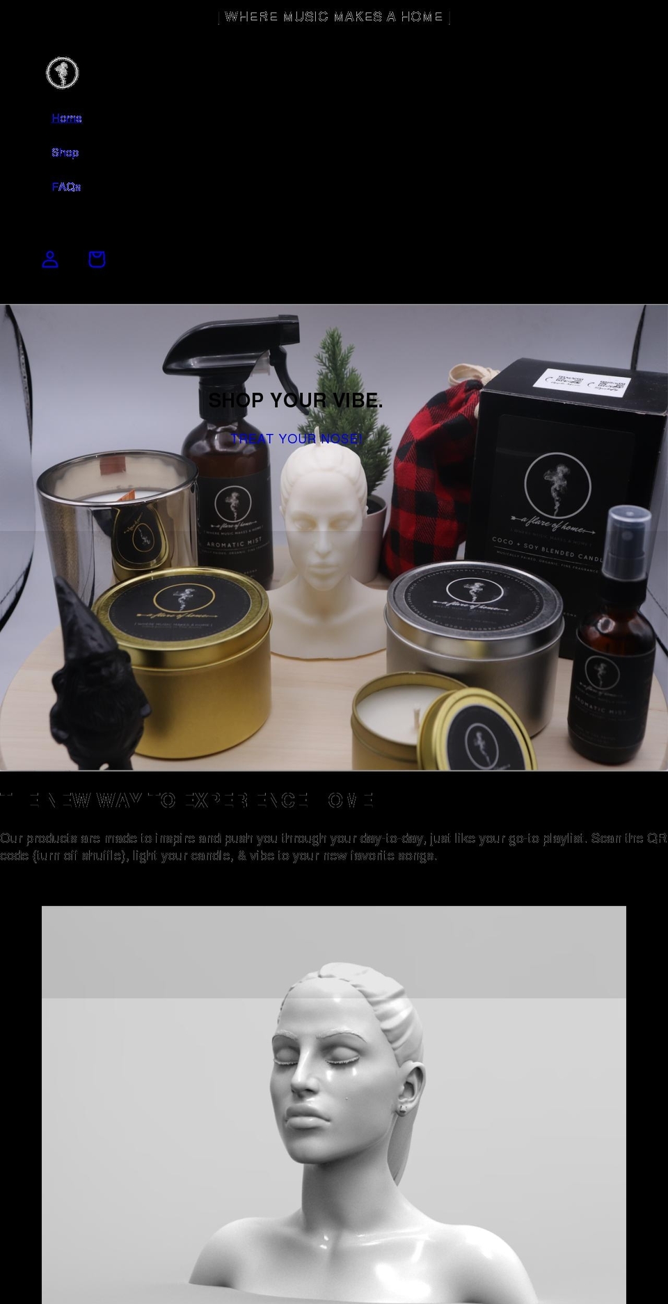 aflareofhome.com shopify website screenshot