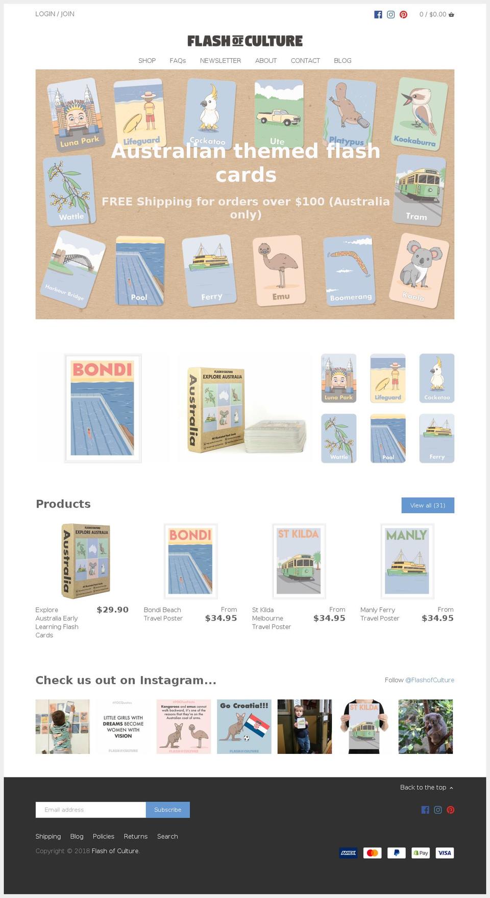 aflashofculture.com — Shopify storefront screenshot