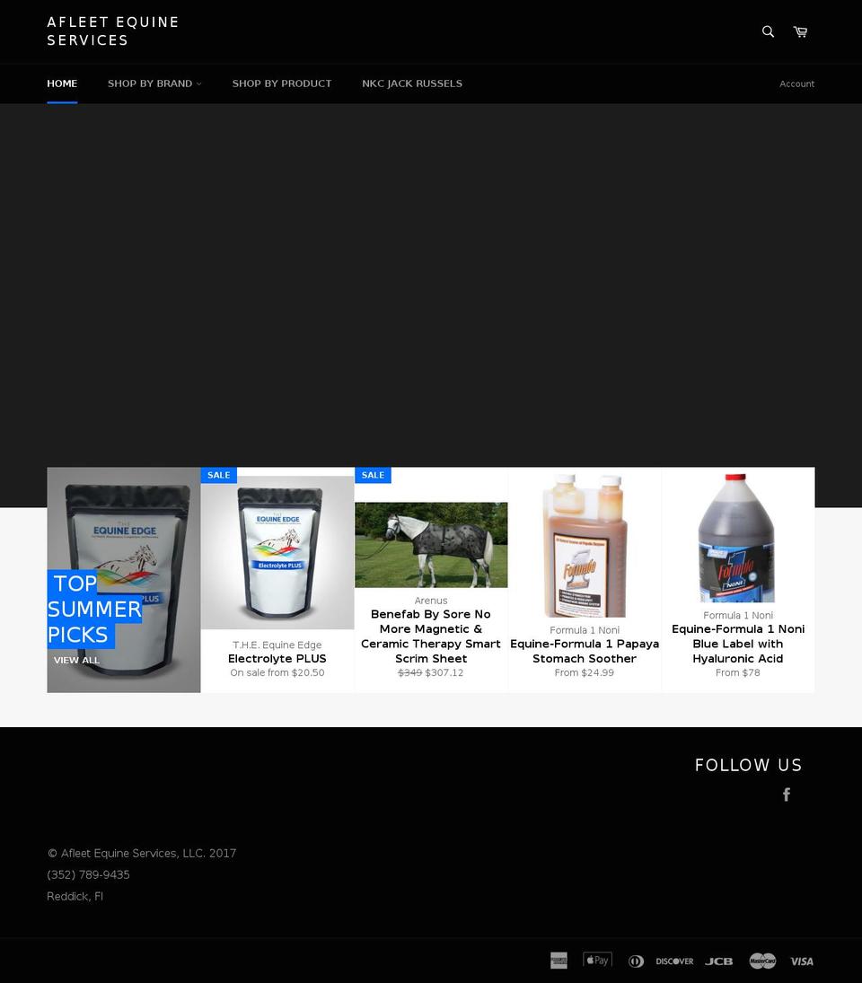 afleetequine.com — Shopify storefront screenshot